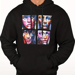 Faces Print Hoodie For Men