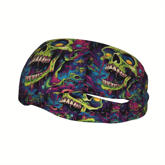 Zombie Sports Headband Sweat Wicking Stretchy Polyester
