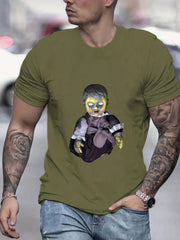 Men's Creepy Doll Graphic Crew Neck T-shirt