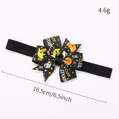 4pcs Halloween Funny Bow Hairband Ghost Skull Print Bow Headbands
