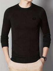 Men's Warm Wreath Pattern Crew Neck Knit Sweater