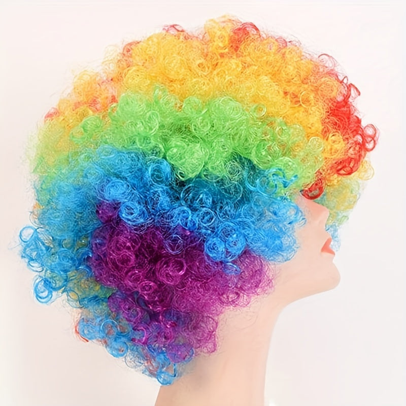 Colorful Clown Wig Curly Hair Costume Prank Props