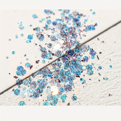 8 Boxes Nail Art Glitter Flakes Hexagon Sequins Powder for 3D Manicure