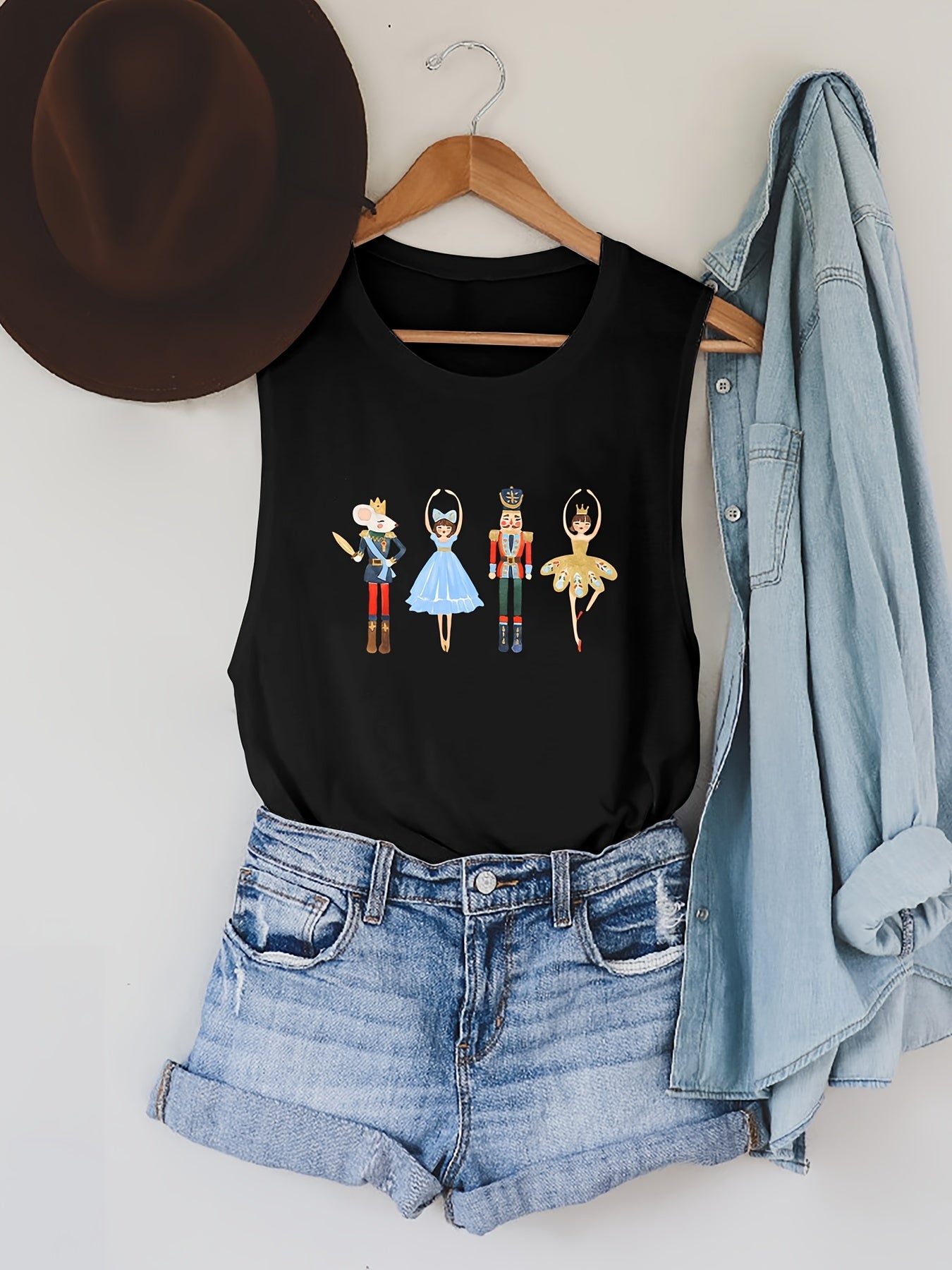 Cartoon Character Tank Top Sleeveless Summer Top