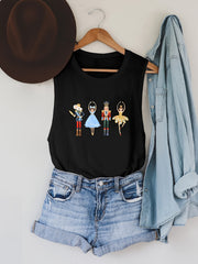 Cartoon Character Tank Top Sleeveless Summer Top