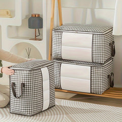 Large Capacity Zippered Clothes Storage Bag with Lids & Handles