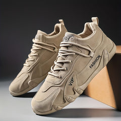 Men's Solid Lace up Walking Shoes Outdoor Sneakers