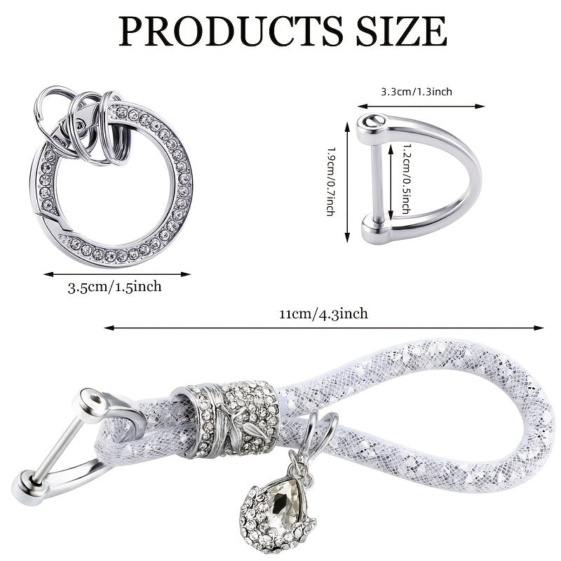 Crystal Bracelet Keychain Purse Bag Backpack Car Charm