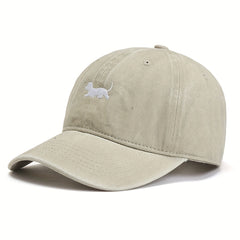 Vintage Puppy Dad Hat Soft Top Baseball Cap Embroidered Cap