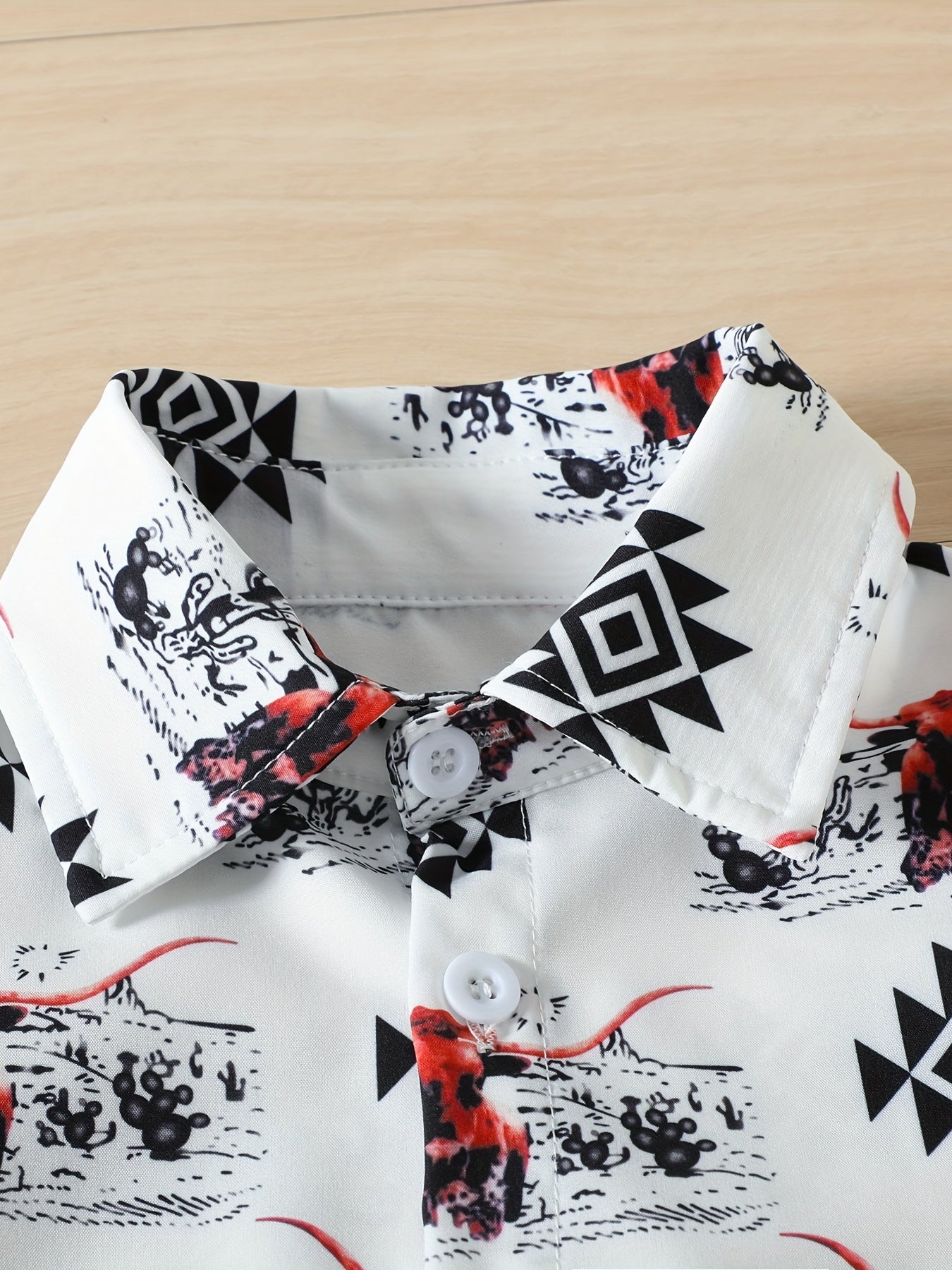 Boys Bull Print Shirt Summer Kids Clothes