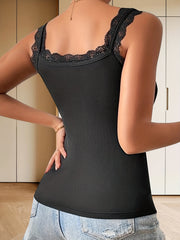 Lace Cami Top Slim Fit Sleeveless Sexy Top