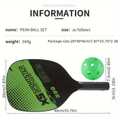 Wooden Pickleball Paddle Set with 2 Handles, 4 Balls & Bag