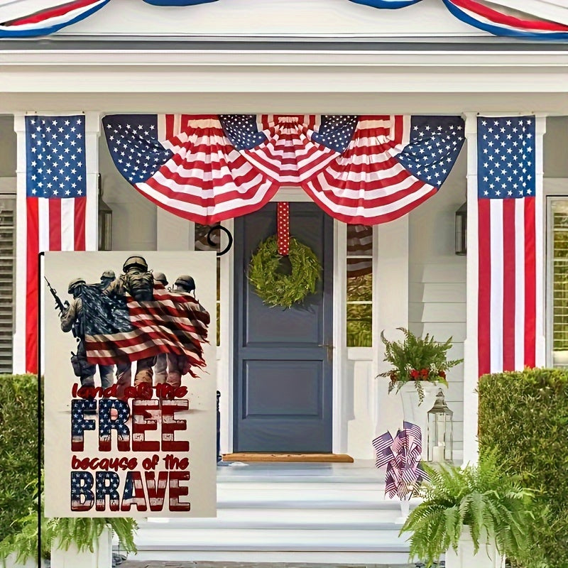 Patriotic Soldiers Independence Garden Flag, 4th of July Decor, 30x45 Inches