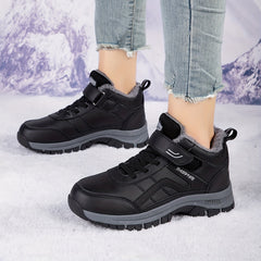 Warm Snow Boots Faux Fur Lined Waterproof Slip On Hiking Boots
