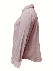 Button Up Long Sleeve Casual Blouse