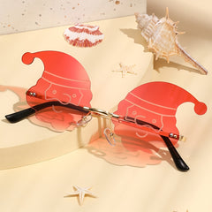 Santa Lens Metal Frame Sunglasses Halloween Christmas Party Decor