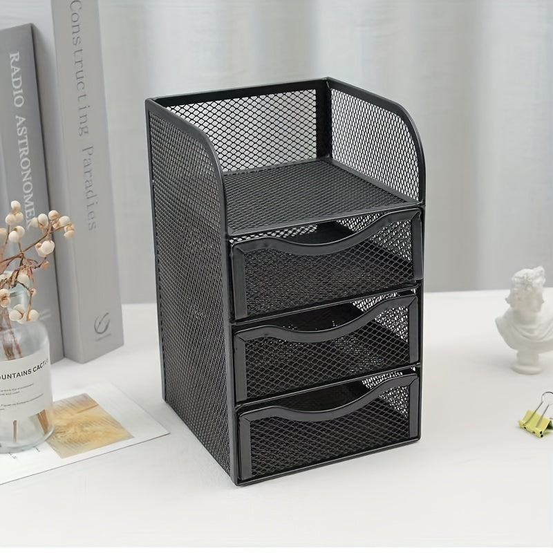 4 Tier Grid Desktop Organizer Metal Divider Drawer Organizer Stationery
