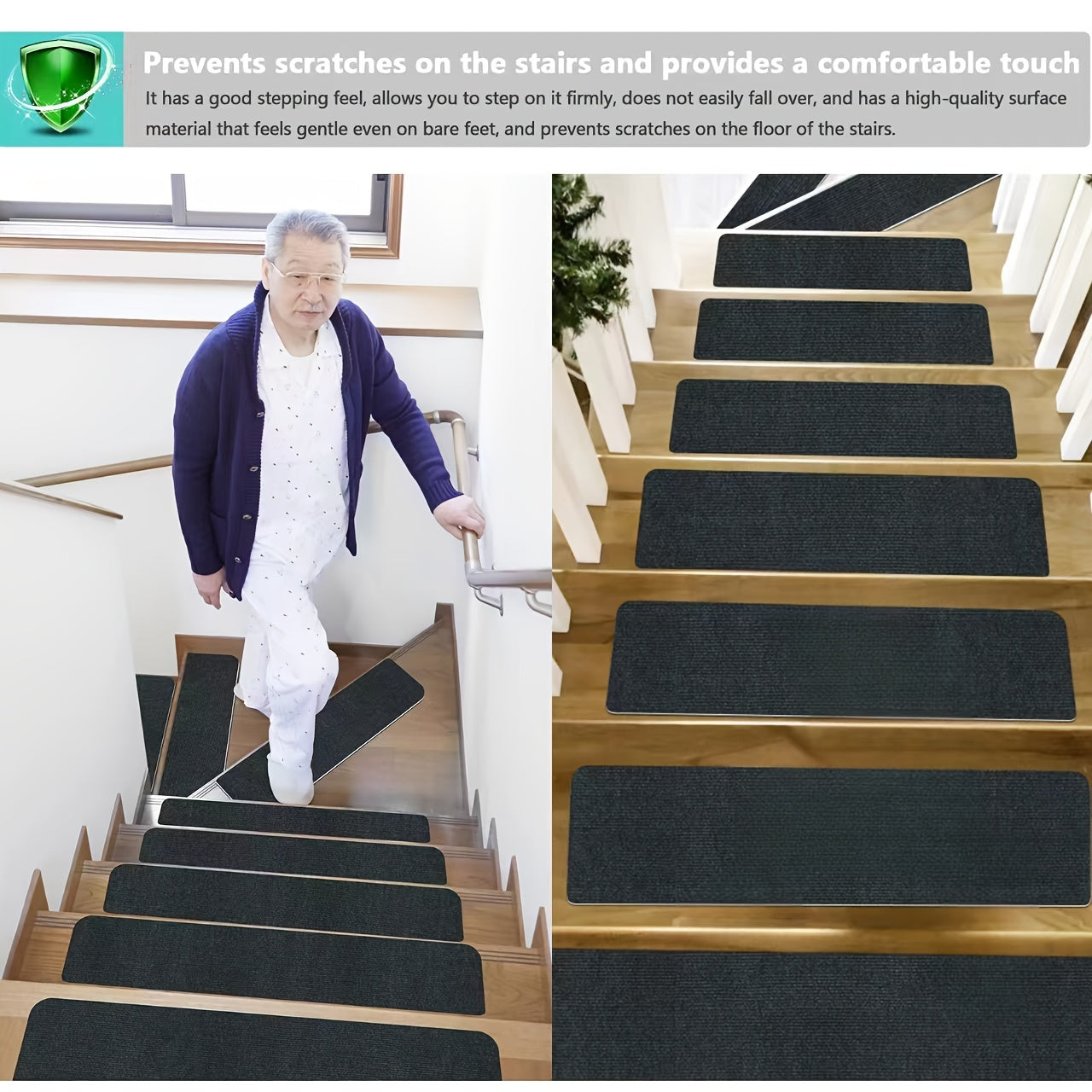 15pcs Carpet Stair Treads Non Slip Indoor Carpet 44 X 18 Stair Runners