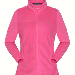 Women's Outdoor Fleece Jacket Zip-front Sports Snow Coat