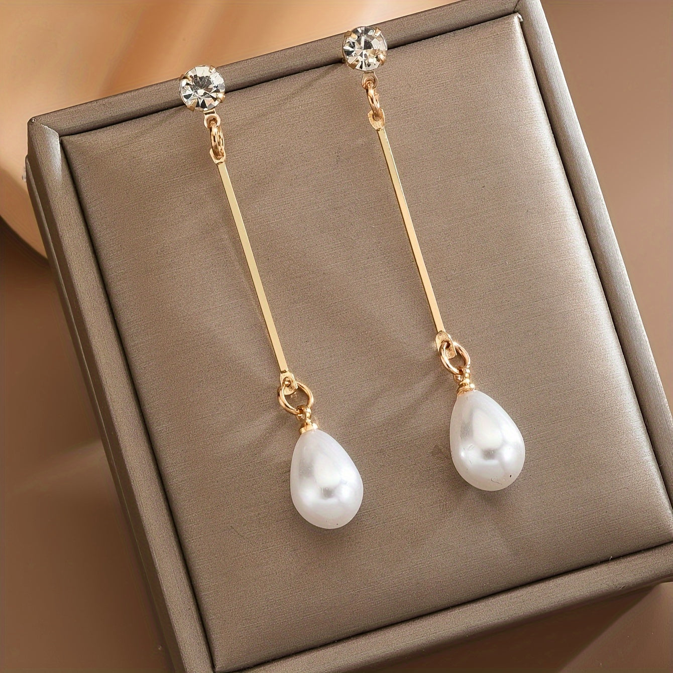 Faux Pearl Long Dangle Earrings Great Gift