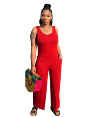 Sleeveless Wide Leg Jumpsuit for Women