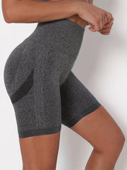 Yoga Sports Shorts High Waist Tummy Control Stretchy Seamless Quick Drying