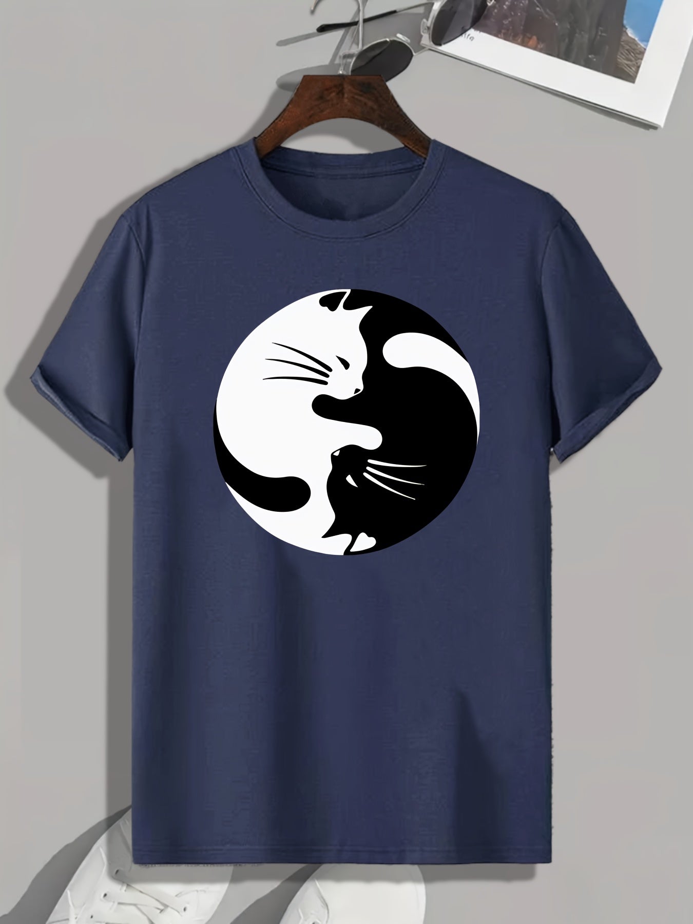 Cat Print Men's Graphic T shirt Casual Comfy Tees For Summer
