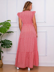 Ruffle Trim Tiered Maxi Dress Boho Casual Dress Spring & Summer