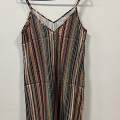 Tribal Stripe Print Spaghetti Strap Dress