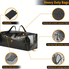 XL Heavy Duty Moving Bags w/ Backpack Straps Strong Handles Zippers
