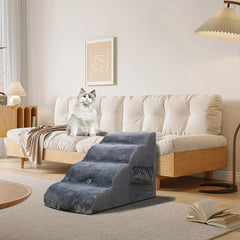 Pet Dog Stairs 4 Tiers For Dogs Foam Ramps Non-slip Bottom