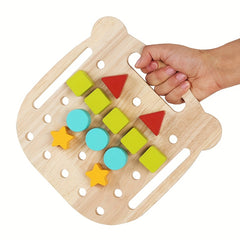 Wooden Teddy Bear Shape Matching Toy for Boys and Girls