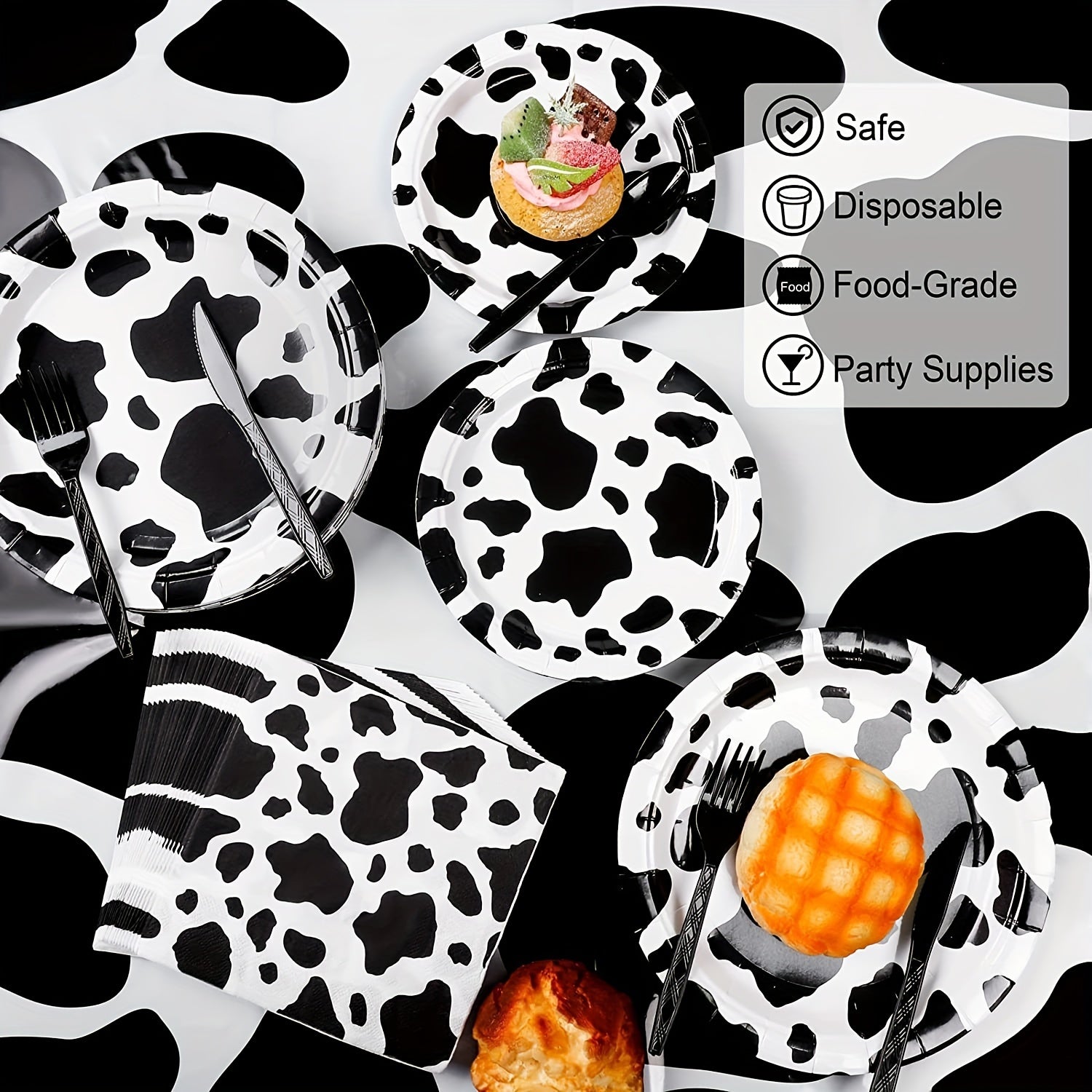 Cow Print Birthday Party Napkins For Farm Theme Parties