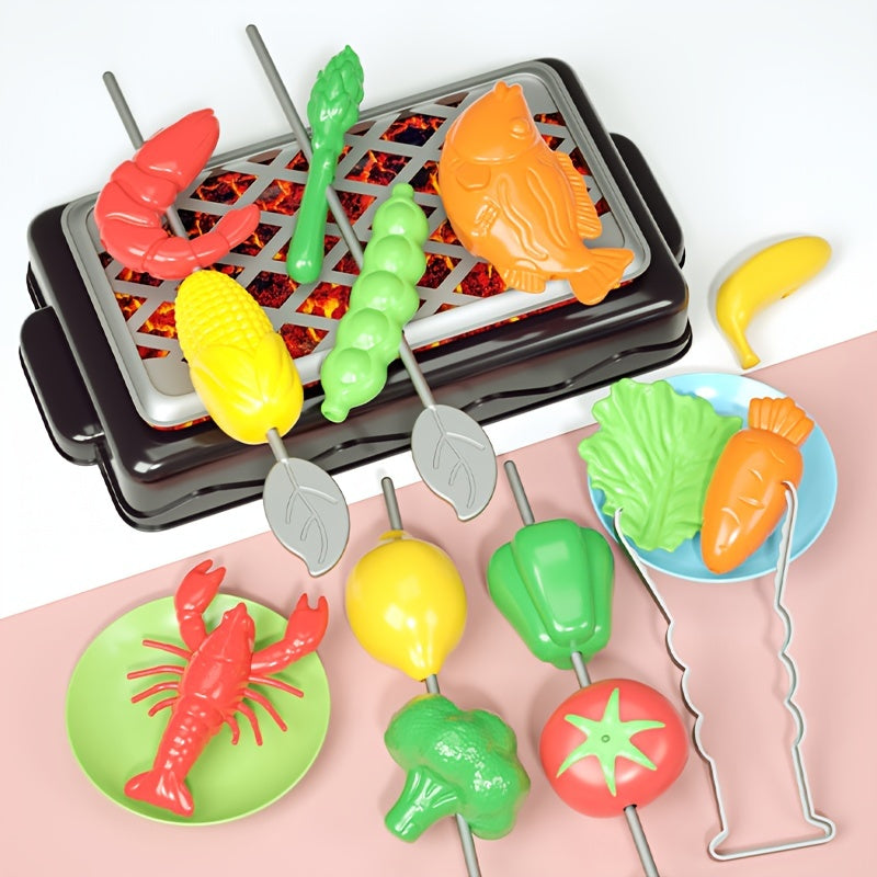 Kids BBQ Grills & Skewers Kitchen Cooking Toy Set
