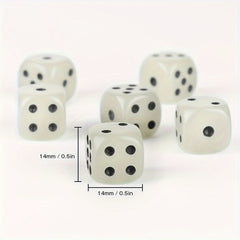 6pcs Glowing 14mm Round Dot Dices for Table Games