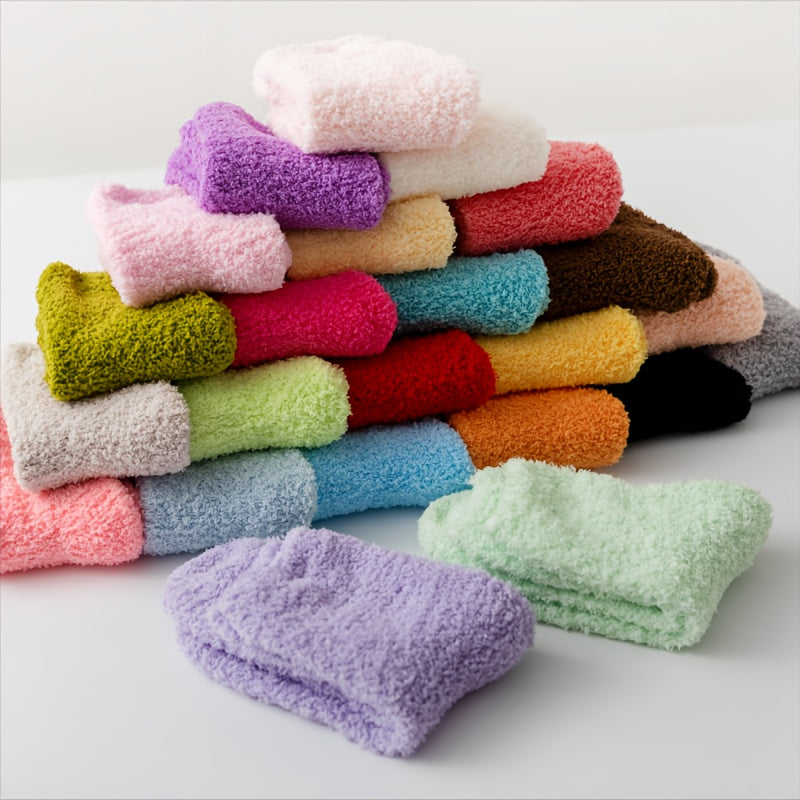 5 Pairs Fuzzy Floor Socks Warm & Comfy