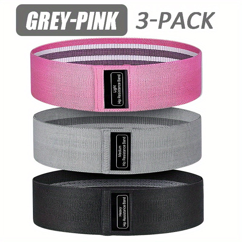 3pcs Resistance Bands Set for Legs and Butt Fabric Exercise Tension Loop Bands