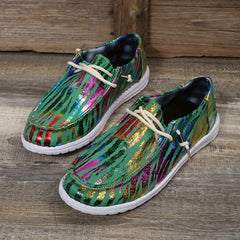 Women's Lightweight Lace Up Loafers Low Top Sneakers