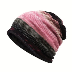 Unisex Striped Beanie Hat for Outdoor Cycling