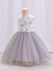 Girls Party Clothes Sleeveless Mesh Princess Dress