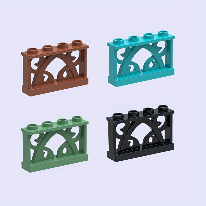 4pcs ABS Plastic Carved Ranch Fences Set for Farm & Garden Scenes