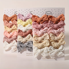 12pcs Baby Girls Bowknot Hair Clips for Travel & Everyday Wear