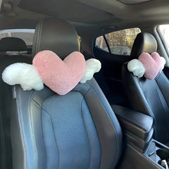 2pcs Cartoon Car Headrest & Back Pillow for Women
