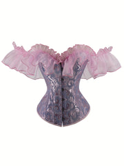 Flounce Sleeve Lace Up Bustier Top