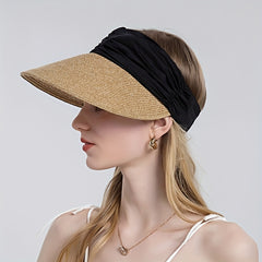 Beach Visors Wide Brim Sunshade Straw Hat Breathable Cycling Sun Hat