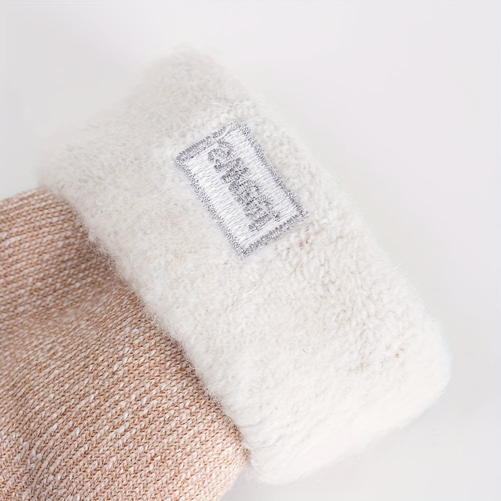3 Pairs Fuzzy Crew Socks Warm & Comfy Women's Stockings