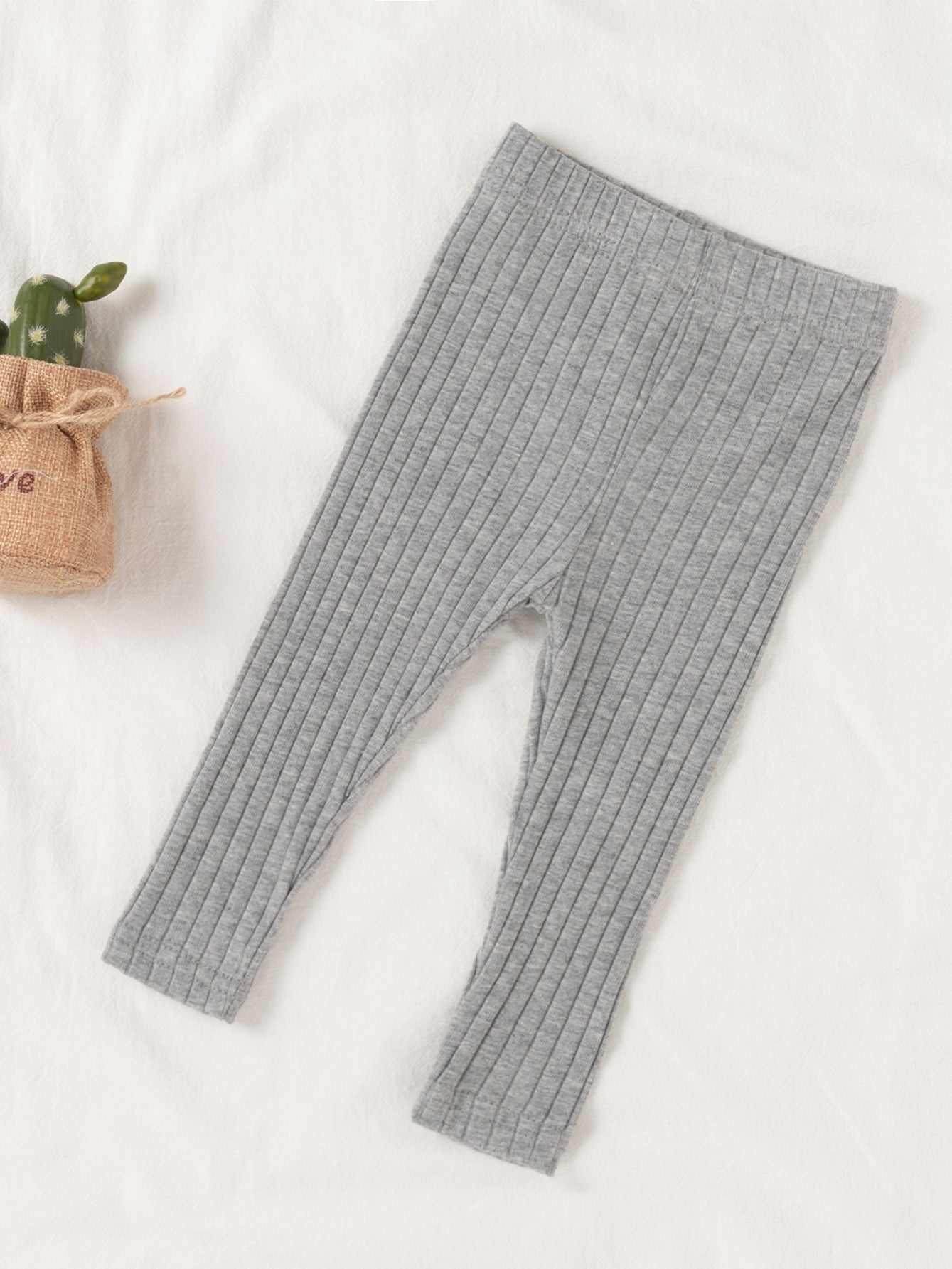 5pcs Baby Solid Striped Leggings 0-48 Months