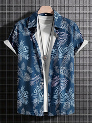 Tropical Leaf Hawaiian Shirt - Summer Vacation Resort