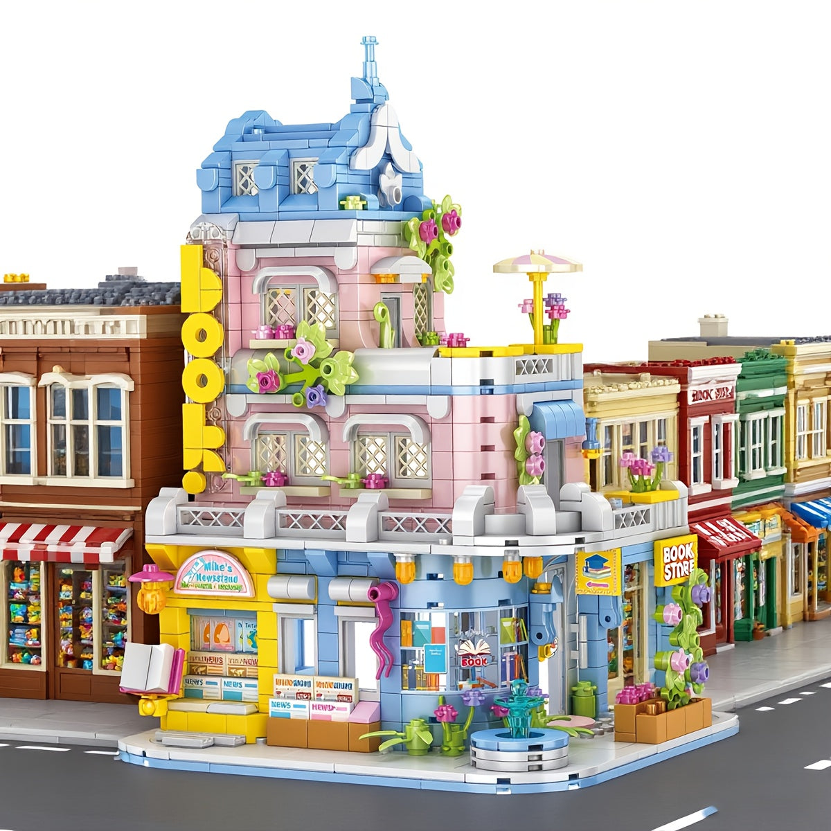 1002pcs Bookshop Building Blocks Set Educational Toy