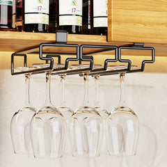 Inverted Perforated Wine Glass Rack Hanging Holder Under Cabinet Coffee Cup